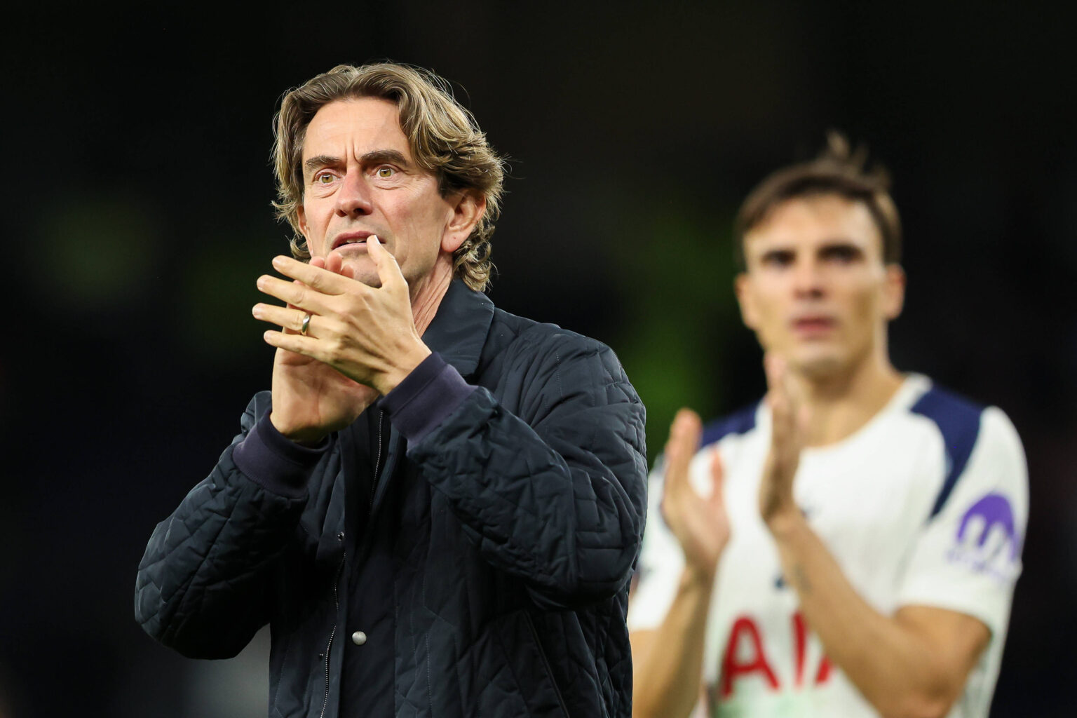 Spurs training with new striker